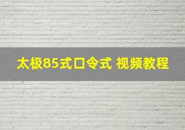 太极85式口令式 视频教程